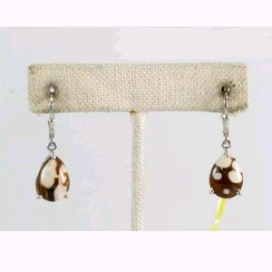 STS SIGNED  .925 handmade jasper drop earrings